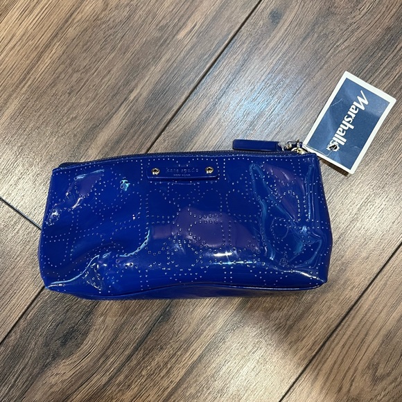 NWT Kate Spade Blue Patent Leather Cosmetic Bag - Picture 8 of 9